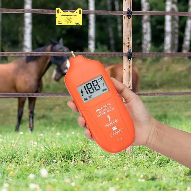 Alt view image 6 of 7 - Electric Fence Tester Fault Finder Digital Electric Fence Voltage Tester Max 19.9kv, Fence Voltage Tester with Large LCD Display, Grounding & 1.5V Battery Included
