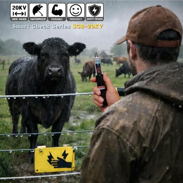 Alt view image 3 of 7 - Electric Fence Tester, 15020,000V, Made in Korea, Digital Voltmeter for Livestock & Farm, Waterproof, SmartCheck Series SCB-20KV