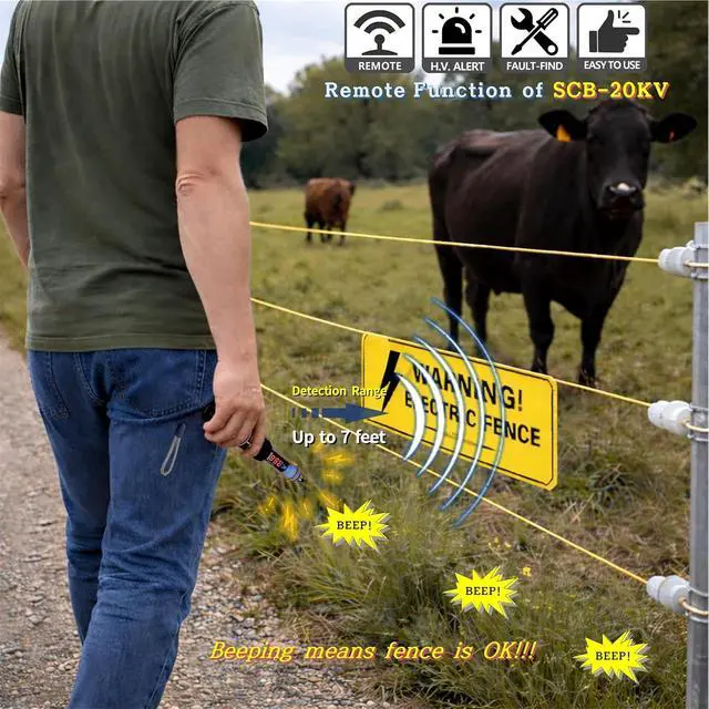 Alt view image 4 of 7 - Electric Fence Tester, 15020,000V, Made in Korea, Digital Voltmeter for Livestock & Farm, Waterproof, SmartCheck Series SCB-20KV