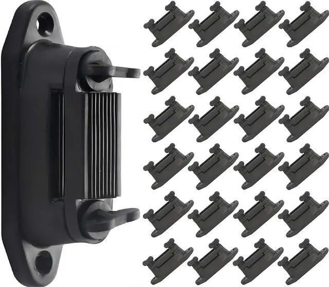 Main image of Electric Fence Tape Clamp/Corner/Stretch/Tensioner Insulator Screwlock Polytape Nail & Screw on Wood Post PK25