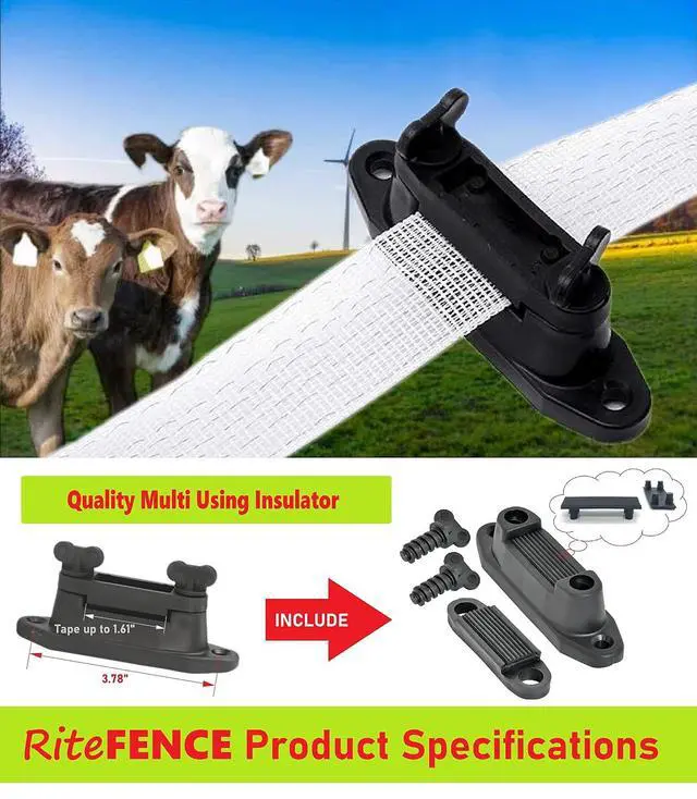 Alt view image 2 of 5 - Electric Fence Tape Clamp/Corner/Stretch/Tensioner Insulator Screwlock Polytape Nail & Screw on Wood Post PK25