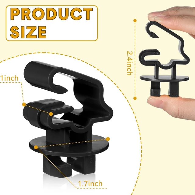 Alt view image 2 of 7 - 200 Pcs Black T Post Insulators Electric Fence Posts Electric Fence Insulators Wire Standard Snug Fitting T Post Clips for Agricultural Ranchers
