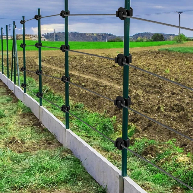Alt view image 7 of 7 - 200 Pcs Black T Post Insulators Electric Fence Posts Electric Fence Insulators Wire Standard Snug Fitting T Post Clips for Agricultural Ranchers