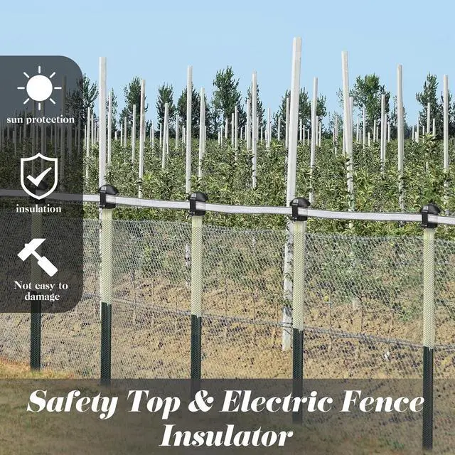 Alt view image 4 of 7 - 24 Pcs Electric Fence Insulators and T Post Safety Cap, T Post Safety Topper Black Plastic Insulators for Wood Posts Wire Holding Fencing Garden Farm Highway Sport Fences Supplies (Black)