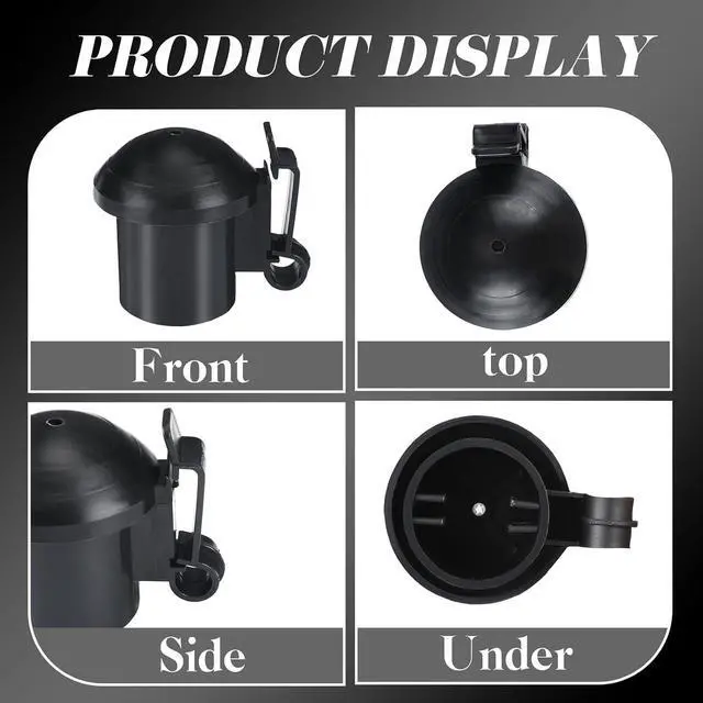 Alt view image 7 of 7 - 24 Pcs Electric Fence Insulators and T Post Safety Cap, T Post Safety Topper Black Plastic Insulators for Wood Posts Wire Holding Fencing Garden Farm Highway Sport Fences Supplies (Black)