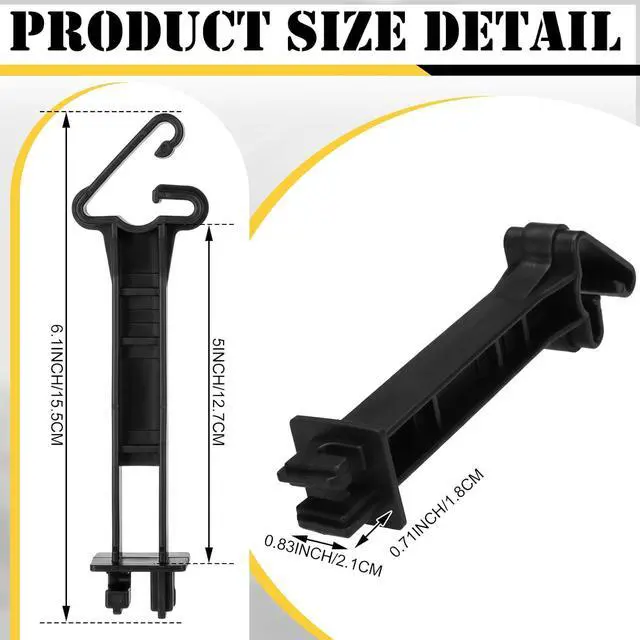 Alt view image 2 of 6 - 200 Pcs 5 inch Snap Type Insulator Electric Fence T Post Insulators Extended Snug Fitting T Post Electric Fence Wire Clips for Agricultural and Ranchers (Black)