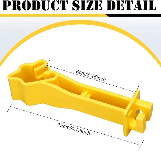 Alt view image 2 of 6 - 50pcs Reversed Extender Electric Fence TPost Insulators Snap, Yellow