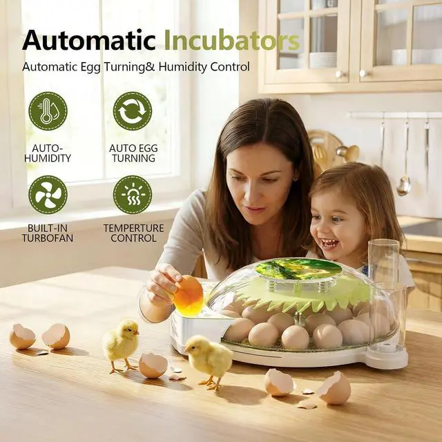 Alt view image 2 of 7 - 22 Eggs Smart Incubator, One-Click Hatching, Automatic Temp Humidity Control, Auto Egg Turner, Built-in Egg Candler, Music Reminder Poultry Hatcher for Chicken Duck Quail Pigeon Classroom Home Use