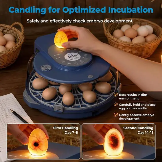 Alt view image 6 of 7 - Egg Incubator for Hatching Eggs, 5 Preset Incubation Modes & 1 Custom Mode