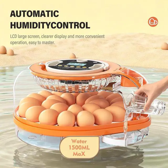 Alt view image 3 of 7 - 26 Incubators for Hatching Eggs Smart Voice Control Incubator with Auto Temp Humidity Automatic Egg Turning 360° View Built in Egg Candler and Chick Holding Area for Chicken Duck Goose Quail Eggs