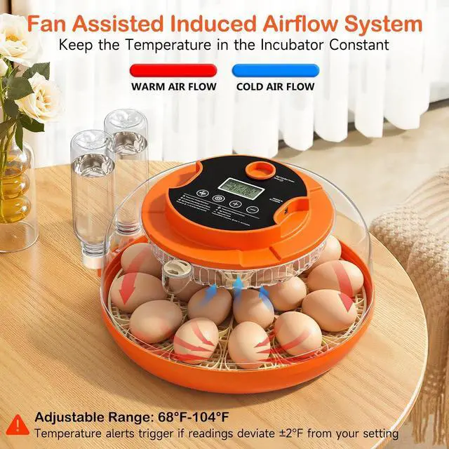 Alt view image 4 of 7 - 18 Egg Incubators for Hatching Eggs, Automatic Egg Turning and Humidity Control Incubator for Hatch Chicken Duck Quail Pigeon Pheasant Partridge Home Classroom Lab-