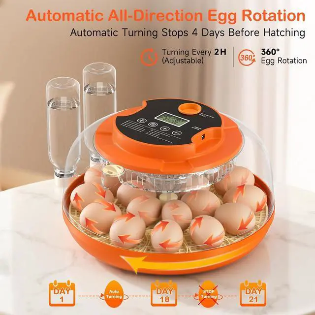 Alt view image 5 of 7 - 18 Egg Incubators for Hatching Eggs, Automatic Egg Turning and Humidity Control Incubator for Hatch Chicken Duck Quail Pigeon Pheasant Partridge Home Classroom Lab-
