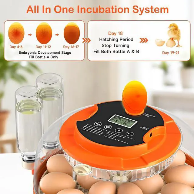 Alt view image 7 of 7 - 18 Egg Incubators for Hatching Eggs, Automatic Egg Turning and Humidity Control Incubator for Hatch Chicken Duck Quail Pigeon Pheasant Partridge Home Classroom Lab-