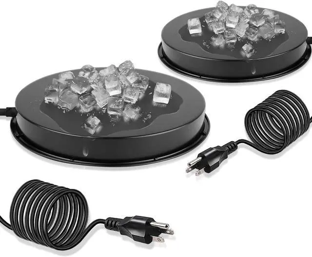 Main image of Chicken Water Heater for Winter, 110Watt Thermostat Heated Poultry Waterer Base with 9.8ft Power Cord,Suitable for Plastic/Metal Poultry Waterer (Black, 11INCH-2PACK)
