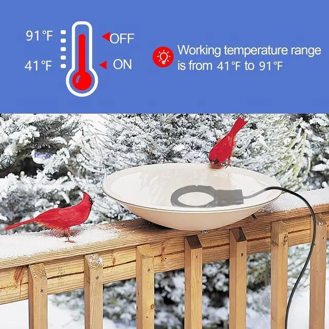 Alt view image 7 of 7 - 500W De-icer Submergible Bird Bath Heater Aluminum Cast for Livestock Poultry Horses, Cows, Birds, Wildlife Drinking Indoor Outdoors in Winter with 10 Foot Cord Birdbath Water Heater