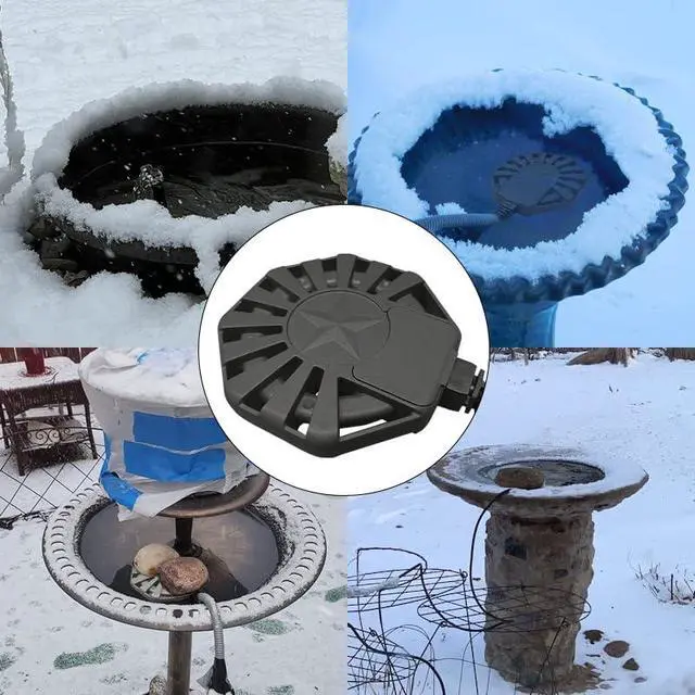 Alt view image 5 of 7 - 500Watt Outdoor Aluminum Cast Pond De-icer, Thermostatic Control Bird Bath Heater,Chicken Water Heater,Stock Tank Heater for Livestock Poultry Cows,Horses,Birds,Wildlife Drinking for Winter