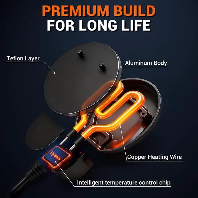 Alt view image 5 of 7 - Chicken Water Heater for Winter with Immersion Design, Bird Bath & Livestock De-Icer, Fish Tank and Water Trough Heater with Automatic Thermostat Prevents Freezing for Poultry, Turtle & Koi Pond