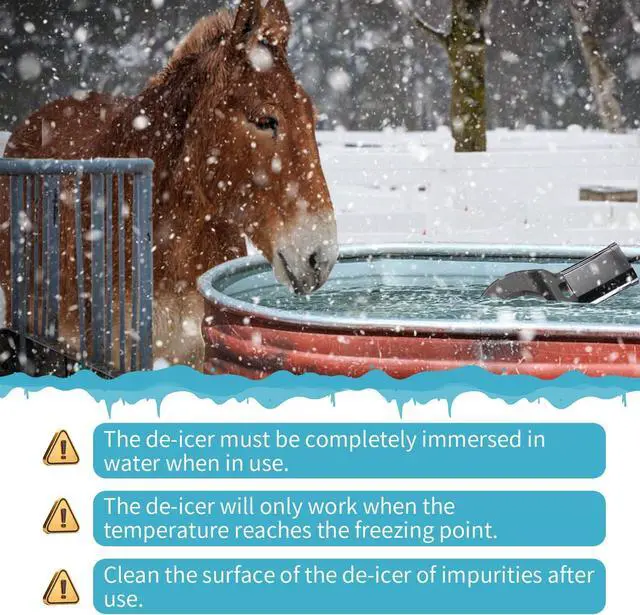 Alt view image 6 of 7 - 2Pack 500 Watt Pond De-Icer with Thermostat, Cast Aluminum Submersible Bird Bath Heater, Heated Chicken Water, Power Cord 9.8 Ft