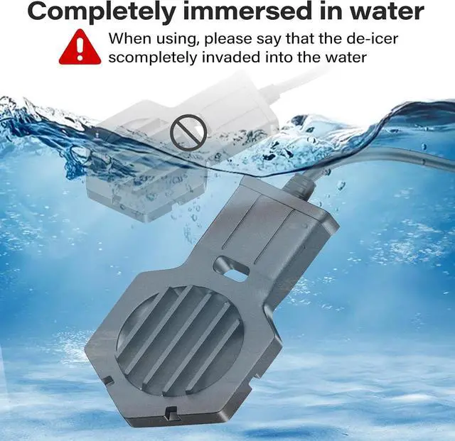 Alt view image 6 of 6 - 500W Pond Heater Submergible De-icer Cast Aluminum Chicken Water Heater,Stock Tank Heater for Livestock/Horse/Fish/Bird Bath Winter Outdoor, 10ft (500W)