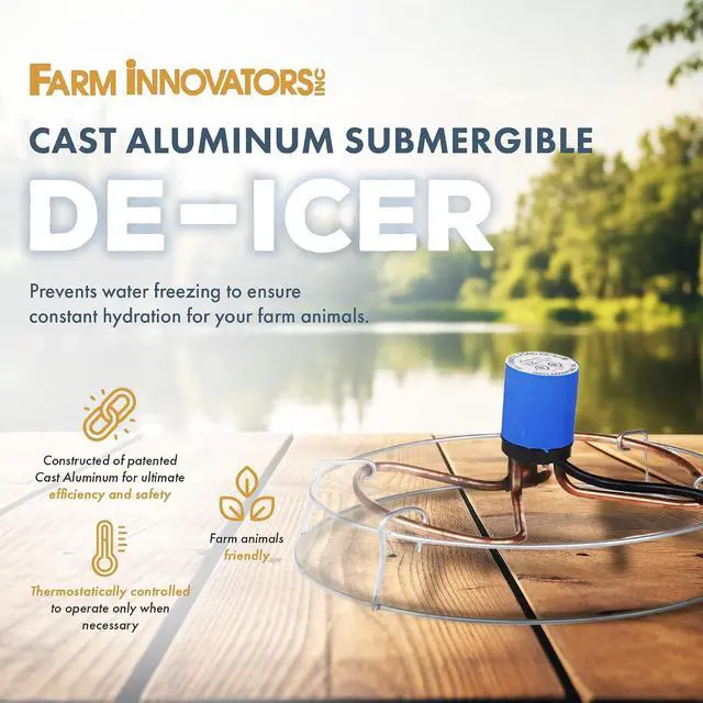 Alt view image 2 of 7 - Farm Innovators 1500 Watt Cast Aluminum Submergible Water Tank Heater Deicer with Self Regulating Thermostat for Farm and Home, Silver