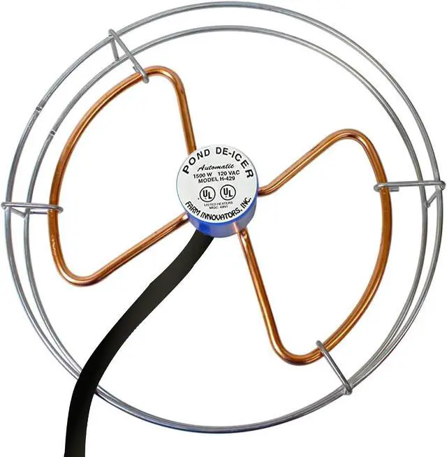 Alt view image 7 of 7 - Farm Innovators 1500 Watt Cast Aluminum Submergible Water Tank Heater Deicer with Self Regulating Thermostat for Farm and Home, Silver