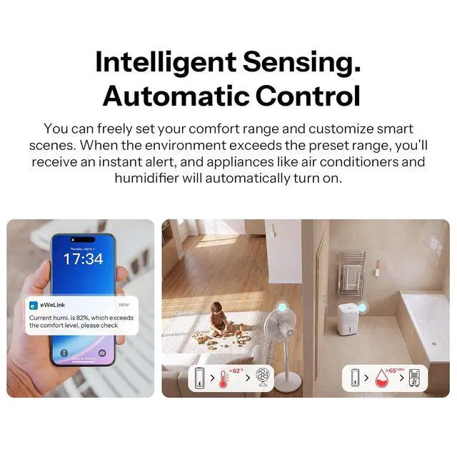 Alt view image 7 of 7 - SNZB-02B AirGuard TH Lite Zigbee Temperature Humidity Sensor, Thermometer Hygrometer with App Alert, Remote Monitoring for Greenhouse & Wine Cellar, Works with Alexa & Google Home, 4-Pack