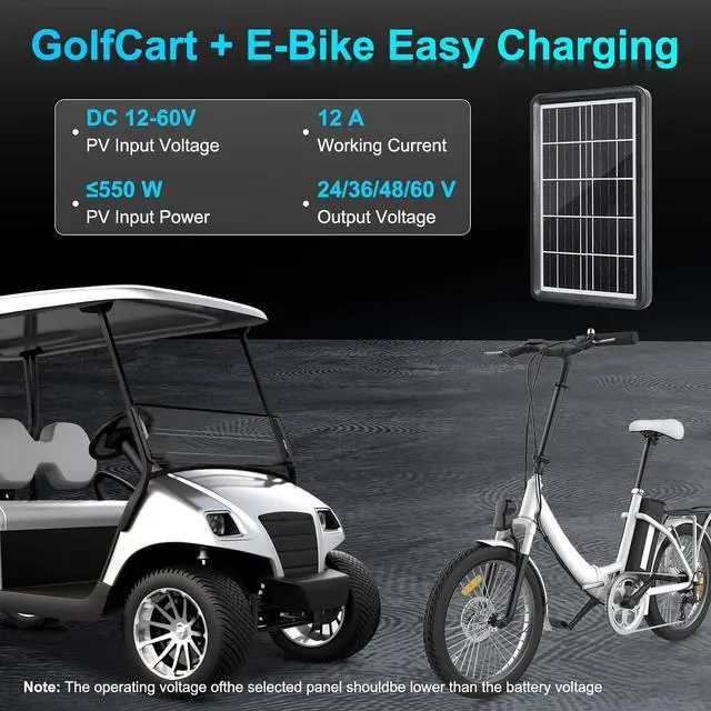 Alt view image 4 of 5 - MPPT Boost Solar Charge Controller, 12A Solar Panel Regulatorr 1260V Input for 24V/36V/48V/60V/72V Lead-Acid, LiFePO4 ,Flooded Batteries etc in Golf Cart,eBike,Club Car, Scooterand Solar System