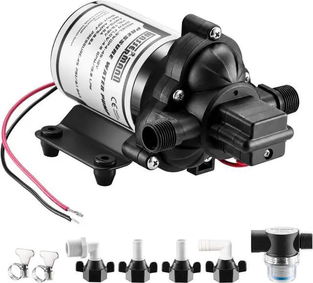 Main image of RV Pump, 12V Self-priming RV Water Pressure Pump 4.0GPM 45PSI with Pressure Switch, for RV Marine Camping Yacht Garden, 12Volt DC Fresh Water Pumps RV Water Pump 2088-554-144 Replacement