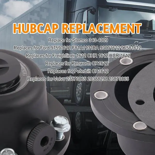 Alt view image 4 of 6 - 2PCS 343-4024 Composite Steer Hub Cap with Gaskets & Bolts