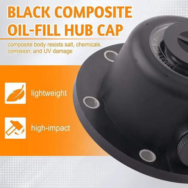 Alt view image 3 of 6 - 2PCS 343-4024 Composite Steer Hub Cap with Gaskets & Bolts