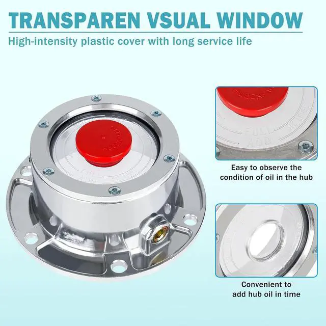 Alt view image 2 of 6 - 343-4009 Trailer Hub Cap 4 PCS 3434009 Aluminum Hubcaps for Trailer Axle with Extra 4 PCS Rubber Plugs and Gaskets Replaces Stemco 343-4009