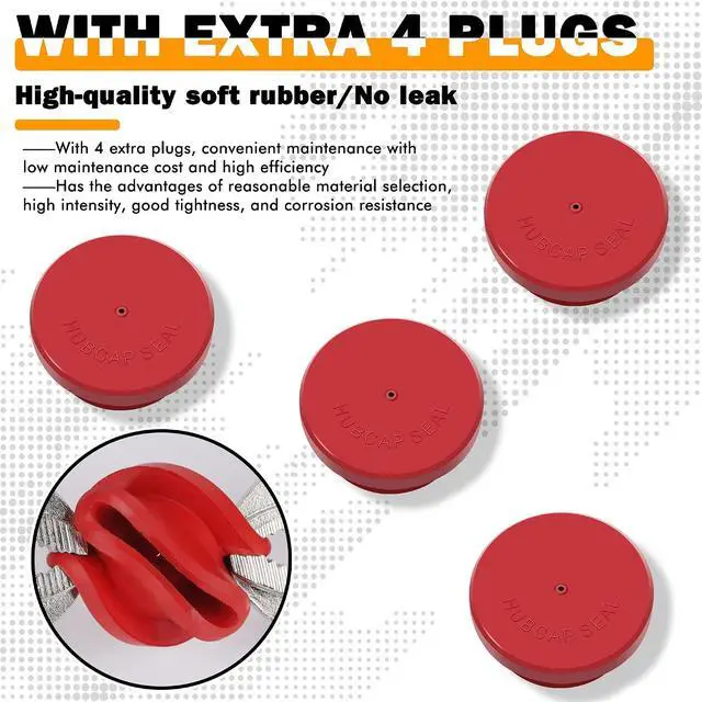 Alt view image 3 of 6 - 4Pcs 343-4024 Aluminum Hub Cap with Gaskets & Plugs