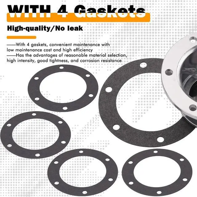 Alt view image 4 of 6 - 4Pcs 343-4024 Aluminum Hub Cap with Gaskets & Plugs