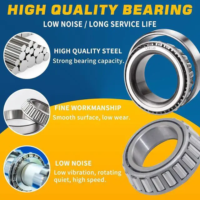 Alt view image 4 of 7 - 4Sets L68149 L44649 Trailer Hub Bearings Kit for 3500 lb #84 Axle