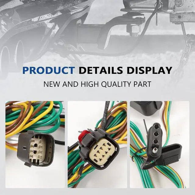 Alt view image 2 of 7 - 4-Pin Trailer Wiring Harness 56514 Fit for Trax 2024-2025 Vehicle-Side Custom, 4-Way Flat Output Custom Wiring Harness