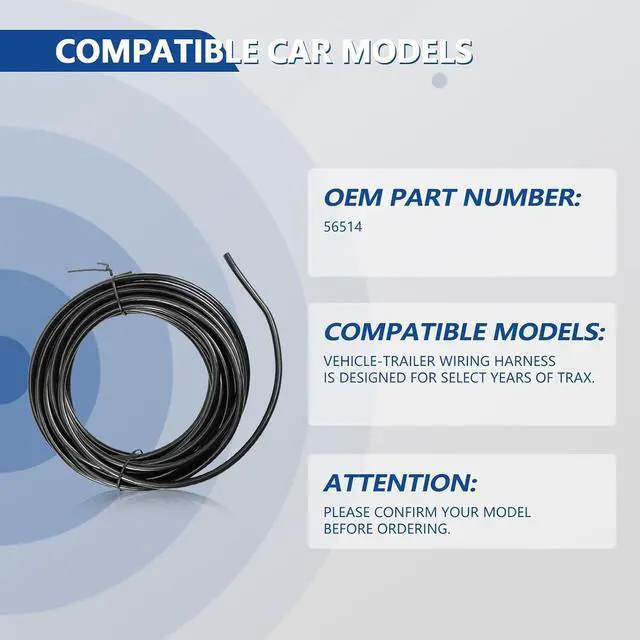 Alt view image 6 of 7 - 4-Pin Trailer Wiring Harness 56514 Fit for Trax 2024-2025 Vehicle-Side Custom, 4-Way Flat Output Custom Wiring Harness