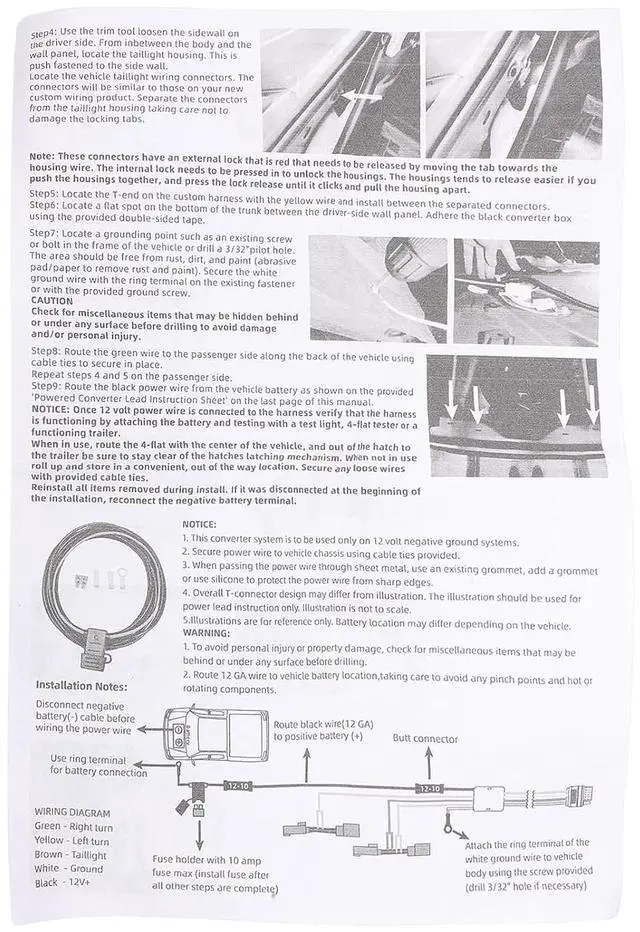 Alt view image 4 of 7 - 4-Pin Trailer Wiring Harness 56514 Fit for Trax 2024-2025 Vehicle-Side Custom, 4-Way Flat Output Custom Wiring Harness
