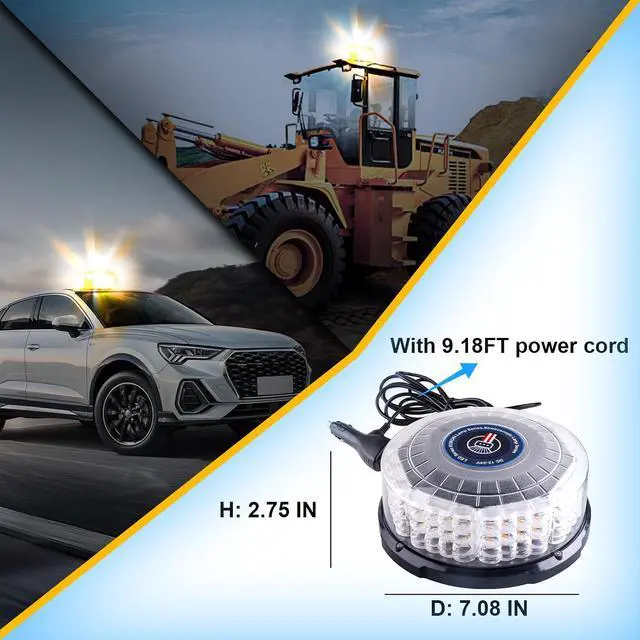 Alt view image 4 of 7 - 1PCS LED Beacon Light 7 Magnetic Beacon Strobe Flashing Lights