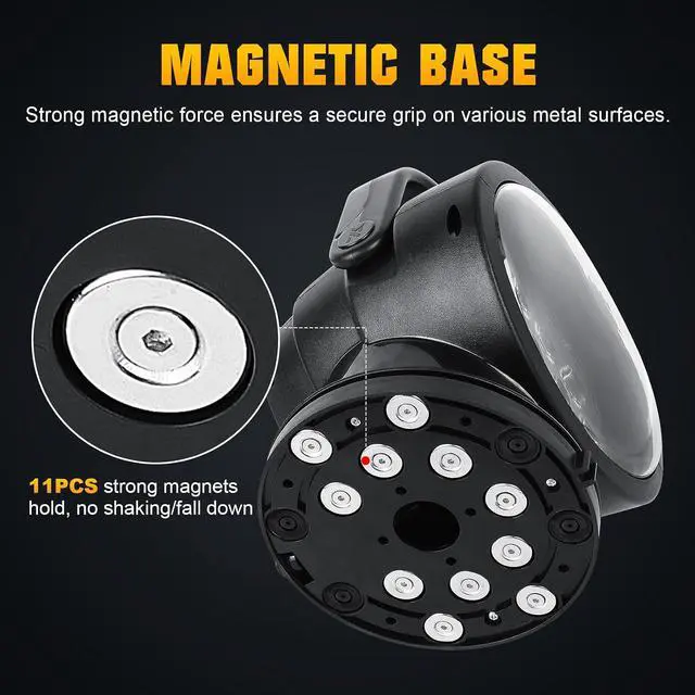 Alt view image 5 of 7 - 39W Strobe Led Search Lights, 360º Rotate Remote Control Spotlight, 12V 24V Work Light, Portable Magnetic Base Fog Lamps for Car Offroad Truck Boat 4x4 Security Emergency Lighting
