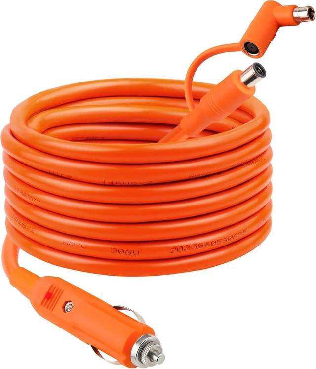 Main image of 12V/24V 14AWG 25FT Car Cigarette Lighter Charging Cable, DC 8mm 15A DC7909/8020 to Car Charger for Jackery/Anker/GRECELL/BLUETTI/Goal Zero Yeti/Westinghouse Power Station