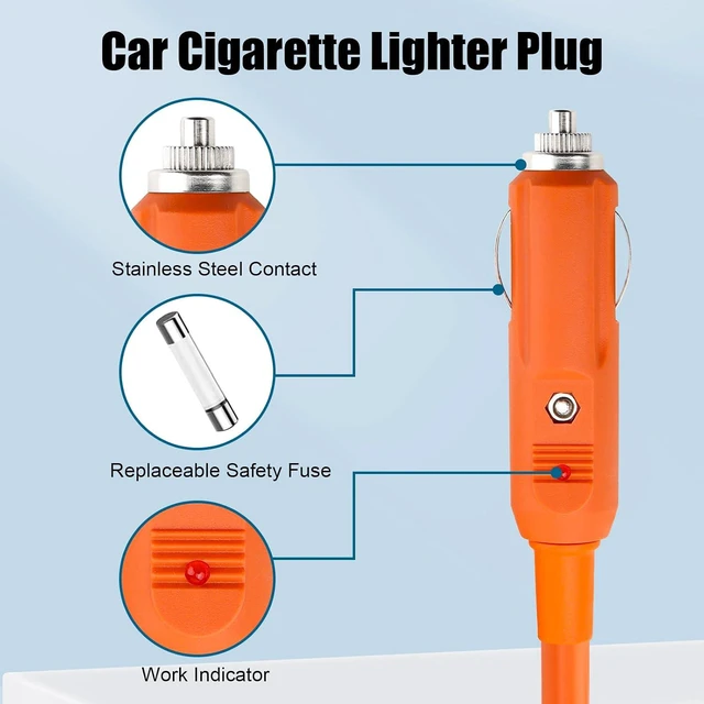 Alt view image 2 of 6 - 12V/24V 14AWG 25FT Car Cigarette Lighter Charging Cable, DC 8mm 15A DC7909/8020 to Car Charger for Jackery/Anker/GRECELL/BLUETTI/Goal Zero Yeti/Westinghouse Power Station