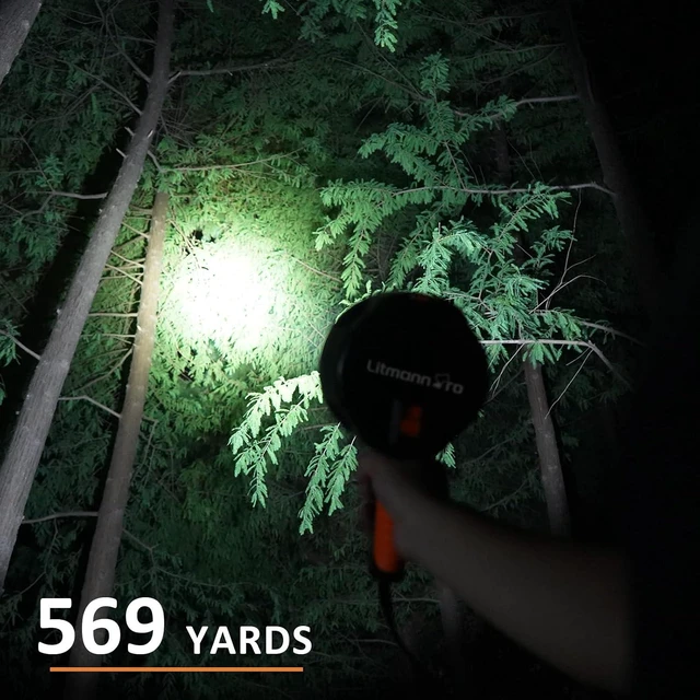 Alt view image 7 of 7 - Handheld LED Spotlight Flashlight up to 2000 Lumens, 12V Car Charger Spot Light with Hook for Camping, Boating & Hiking