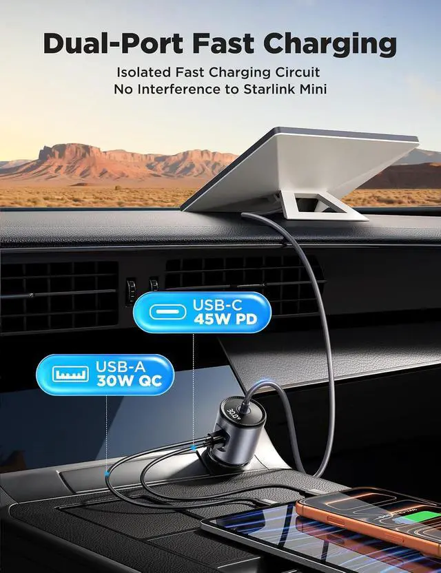 Alt view image 5 of 7 - Starlink Mini Car Adapter, 12V-24V to 30V DC Step-Up Converter