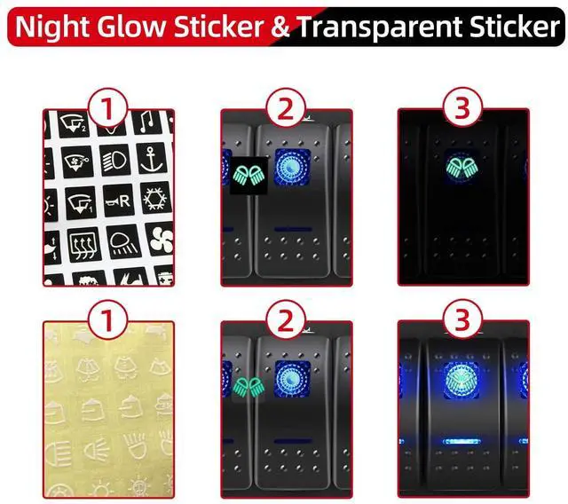 Alt view image 5 of 7 - Purishion 7 Gang Rocker Switch Aluminum Panel with Voltmeter & Dual USB(4.8 Amps) Fast Charging, Blue Backlit Led, Pre-Wired IP65 Waterproof for Marine, Boat, Car, Truck, Polaris, Jeep (Blue)