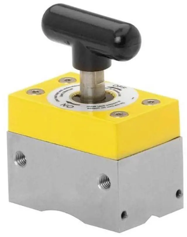 Main image of MagSquare 165 Magnetic Welding Square Base Clamp Holder for Welding Kit, Tools, Supplies and Accessories, Magnet Switch with On/Off Capabilities, 150 lb Holding Force, Black