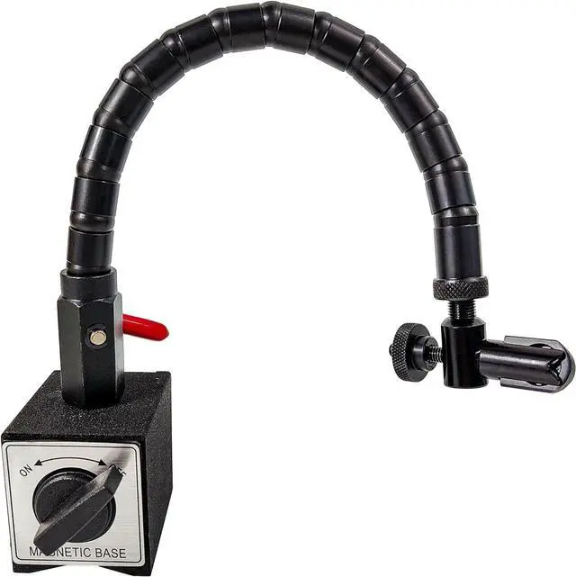 Main image of (R Indicator Holder with Magnetic Base Stand Aluminum Strut & Steel, Flexible Arm, Max Force 176lbs/80kg for Dial/Test Indicators
