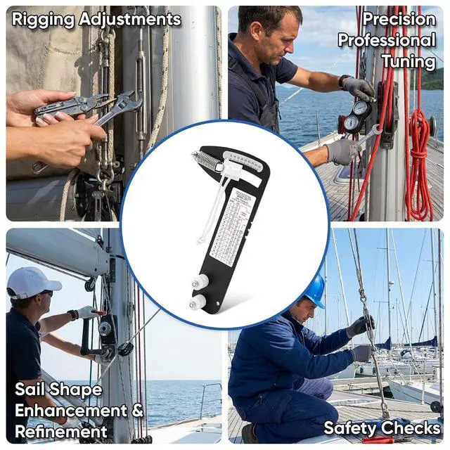 Alt view image 6 of 7 - PT-1 Sailboat Rigging Tension Gauge - Accurate Hands-Off Wire Rope Tool,3/32"/1/8"/5/32" Cable Fit,800lb Rated,Optimal Sail Rigging Performance