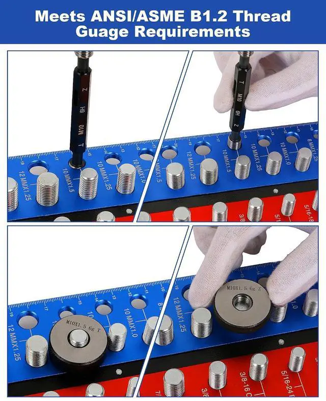 Alt view image 3 of 7 - Detachable Magnetic Nut and Bolt Thread Checker, 30 Bolt and Nut Sizer
