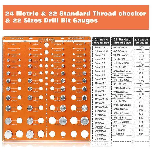Alt view image 3 of 7 - 68 Nut and Bolt Thread Checker Standard and Metric, Screw Thread Gauge