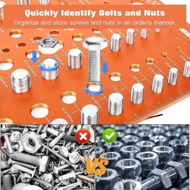 Alt view image 7 of 7 - 68 Nut and Bolt Thread Checker Standard and Metric, Screw Thread Gauge